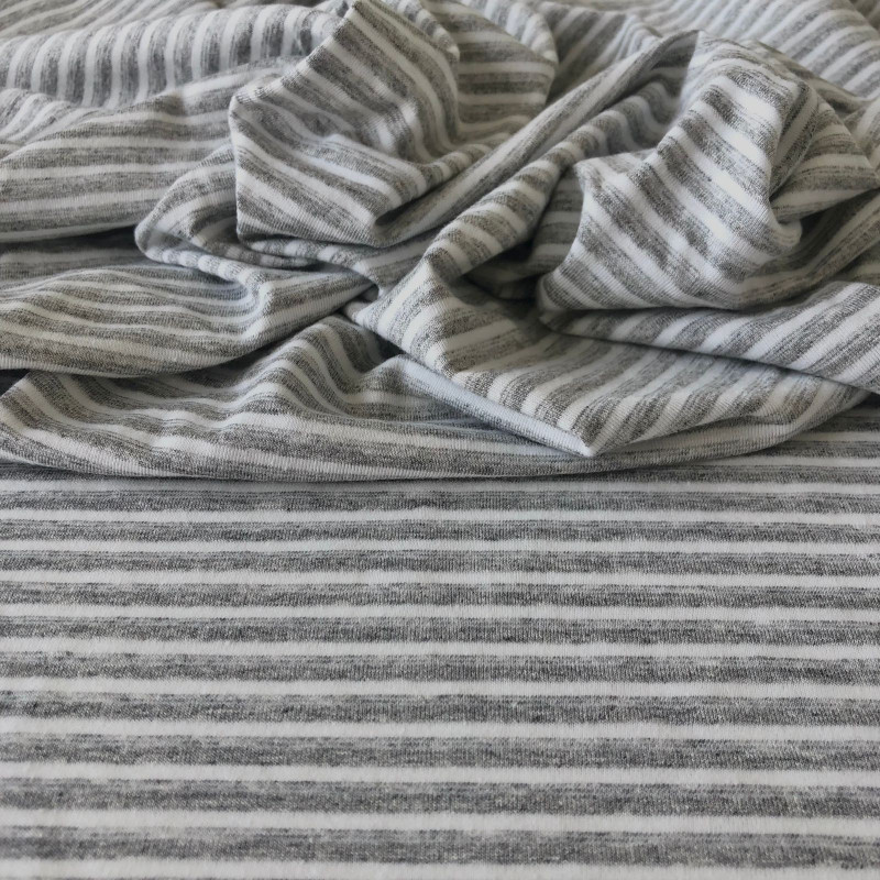 Último Corte - 2m - Malha de Algodão Tons de Cinza / Off Último Corte - 2m - Malha de Algodão Tons de Cinza / Off